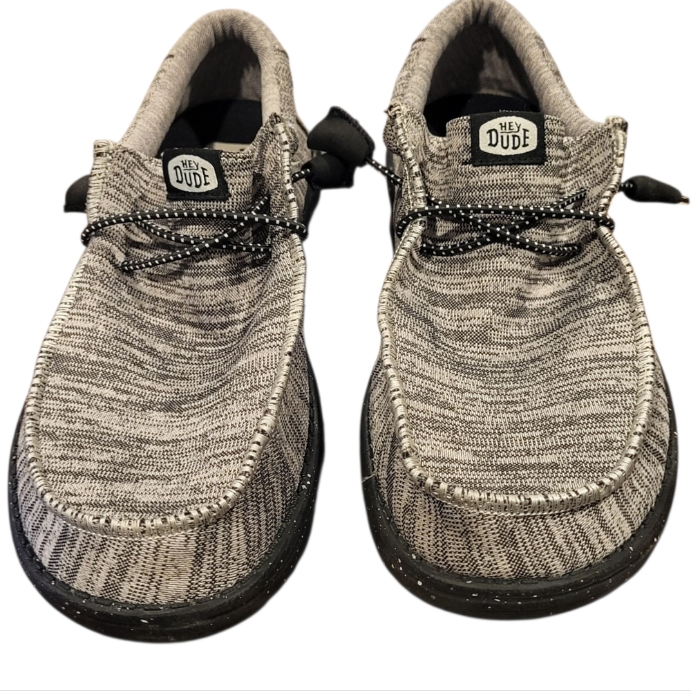 Hey Dude Mens Wally Sport Knit Loafera Shoes Dark Grey Size 8 - Picture 2 of 7